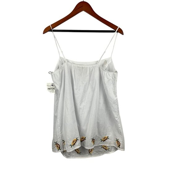 Nordstrom Rack White Embroidered Floral Camisole Top X Large Mimi Chica 100% Cot - Picture 2 of 5